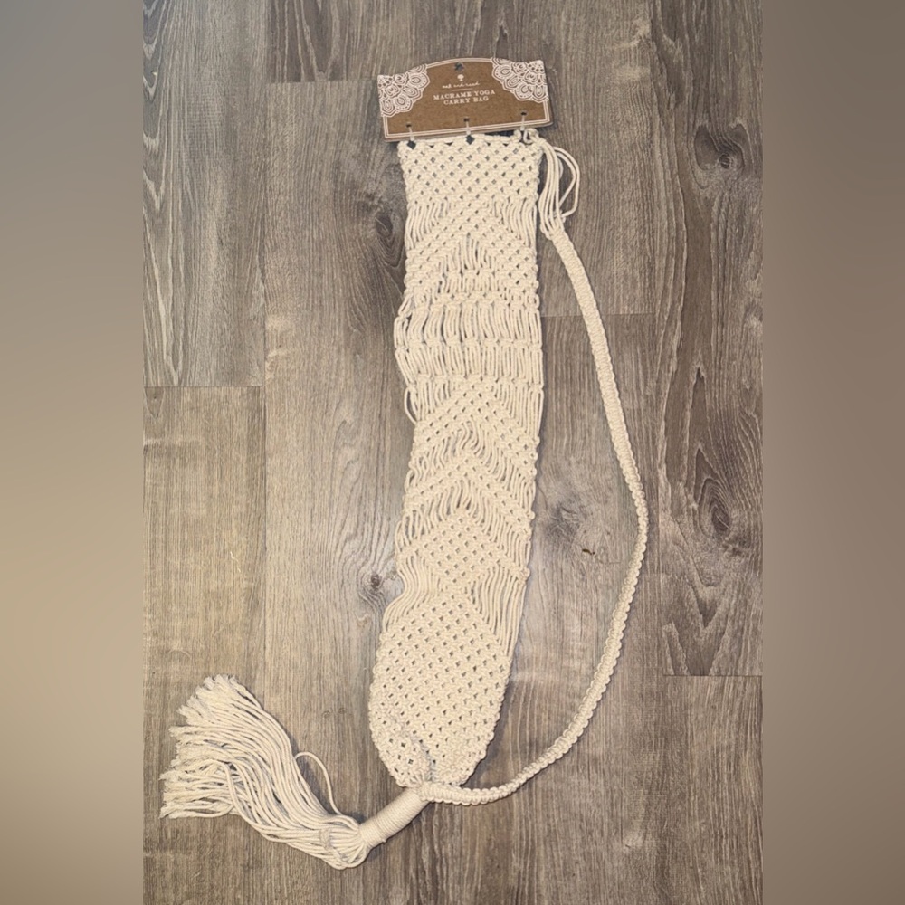 NWT Oak And Reed Macrame Yoga Mat Carry Bag 100%‎ Cotton Boho Made In India